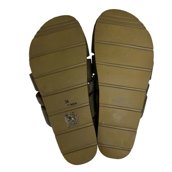 Free People Mule Clogs Sunday Season Khaki Green Slip On Women’s 36 USA 6 - Picture 12 of 16